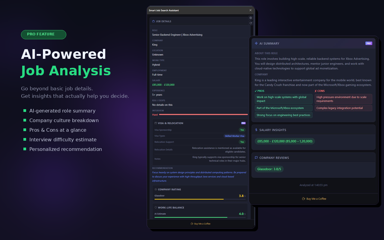 AI-powered job analysis screenshot